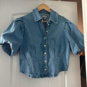 Denim Puff Sleeve Top